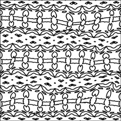  Stylish texture with figures from lines.Abstract black and white pattern for web page, textures, card, poster, fabric, textile. Monochrome graphic repeating design. 