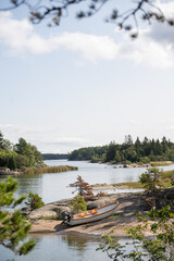Boot in der K&uuml;stenlandschaft in Schweden