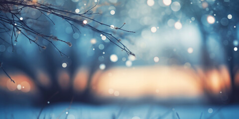 Winter beautiful glitter bokeh backgroundю