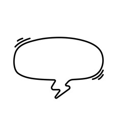 Hand drawn text box. Cute cartoon style talking dialogue.