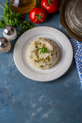 Traditional delicious Turkish foods; pea rice (Turkish name; Bezelyeli pilav)