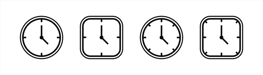 clock icon set. time icon line simple style symbol sign collections, vector illustration