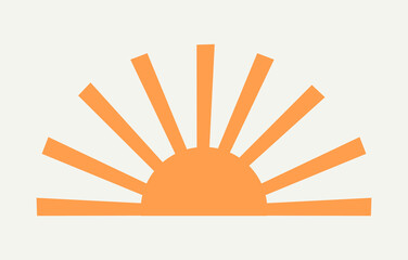 Sunset sun flat design icon. Summer symbol. - 641651546