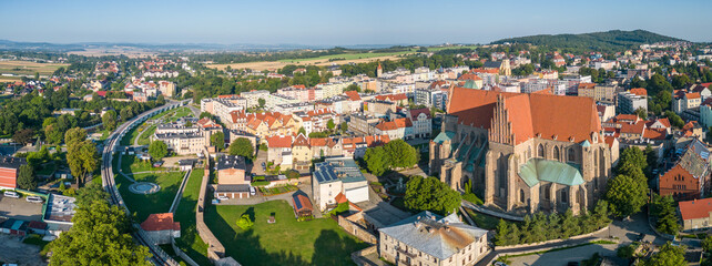 Panorama of the city of Strzegom in Poland