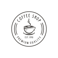 Coffee logo vector design template, retro vintage coffee shop logo
