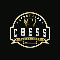 Chess logo vector illustration, template logo design for chess club