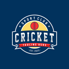 Cricket logo vector illustration, Logo for cricket sport team, competition badge and label