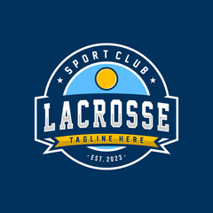 Lacrosse logo badge emblem. Sports label vector illustration