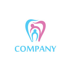 Family Dentist Vector Logo Expression Designed with a Mole and Two Human Graphic Forms 