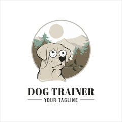 Dog and nature for animal trainer logo or company design 