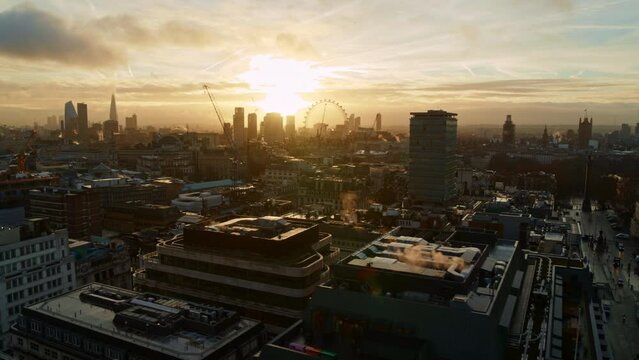 Glowing Shot of London From The Sky