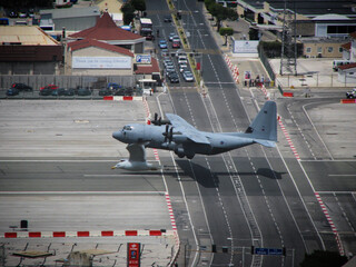 Airplane in the Gibraltar airport, United Kingdom, May 2008
