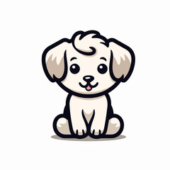 Cute Puppy Dog Cartoon Mascot Character Vector Illustration