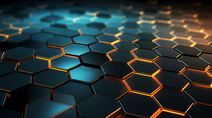 Abstract design element with a geometric background of hexagons shape pattern