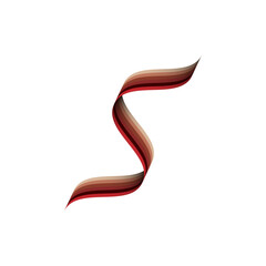 twisted multi color 3d ribbon