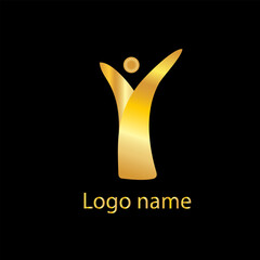 Creative logo with gold color