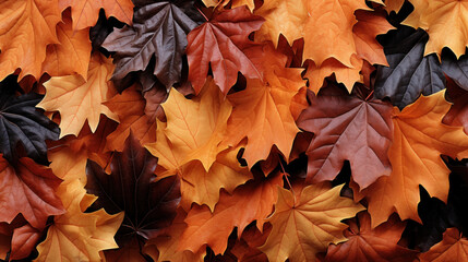 Naklejka na ściany i meble Autumn Serenade: A Tapestry of Ochre Leaves