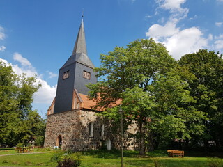 Fototapeta na wymiar The village church is a listed church building in Vipperow, a district of the municipality of Südmüritz in the Mecklenburg Lake District. Germany.