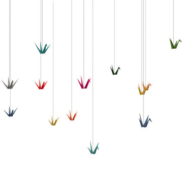 paper birds hanging