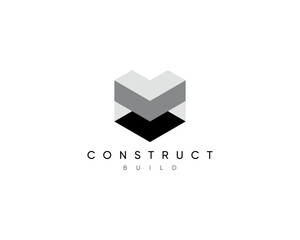 Modern construction logo design template. Design for architecture, planning, structure, industry, construct, build, real estate and property.