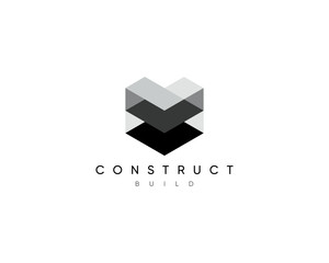 Modern construction logo design template. Design for architecture, planning, structure, industry, construct, build, real estate and property.