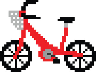 Bicycle pixel art vector