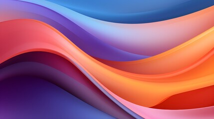 Fototapeta premium colorful abstract background with many waves in the colors orange and blue, in the style of shaped canvas, dark purple and light crimson, abstraction-création, realistic landscapes with soft edges