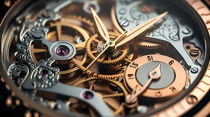 Background of the gear mechanism inside the watch,