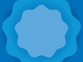 丸い波型オブジェクトが重なった背景のイラスト（青）