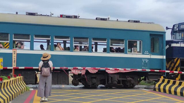 Taimali train level crossing, Taitung - Aug 29, 2023 : The Taimali train level crossing, Taitung Taiwan