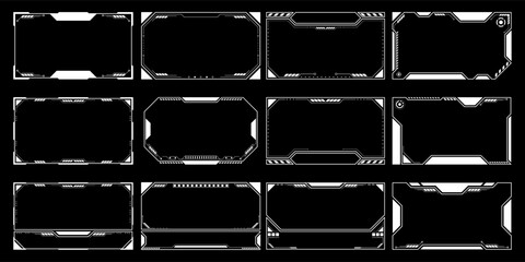 Sci-fi futuristic hud dashboard display virtual reality technology screen. User Interface set. Statistics, Data information infographic. Vector graphic  © THETO STUDIO