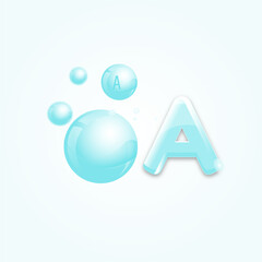 Vitamin A blue shining pill capsule