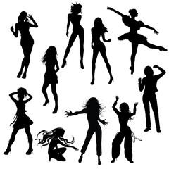 The silhouette of a woman is moving
