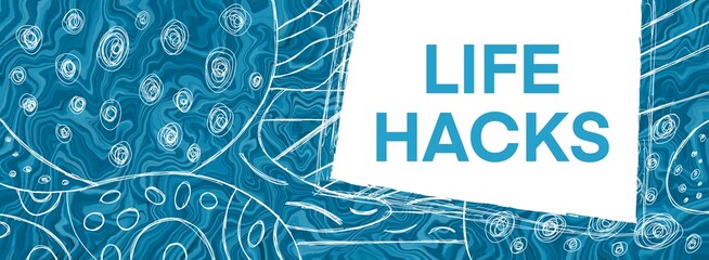 Life Hacks Blue Doodle Scribble Texture Liquid Text © ileezhun