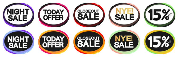Set Sale banners design template, discount tags, vector illustration