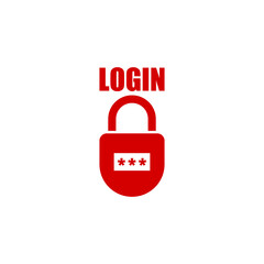 Login lock icon isolated on transparent background