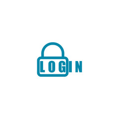 Login lock icon isolated on transparent background