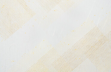 和紙、金色の線の重なり、和風　（アブストラクト）背景は白