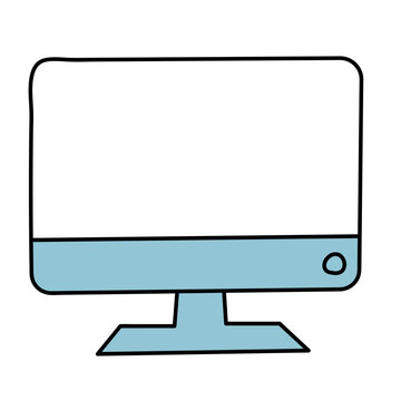 Computer screen cartoon illustration