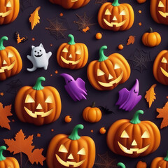 halloween pumpkin seamless pattern