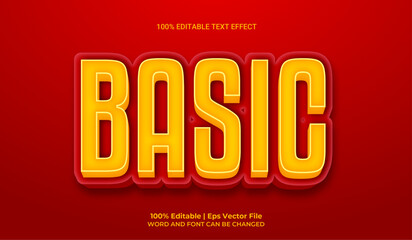 Basic 3d editable premium vector text effect