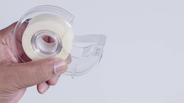 Sticky Tape Dispenser In Hand