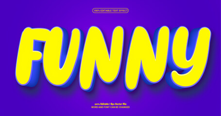 Funny 3d editable premium vector text effect
