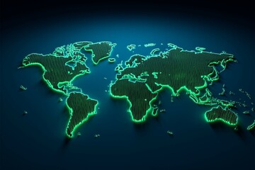 Fototapeta na wymiar Diverse Earth. Map features green columns, representing global variety