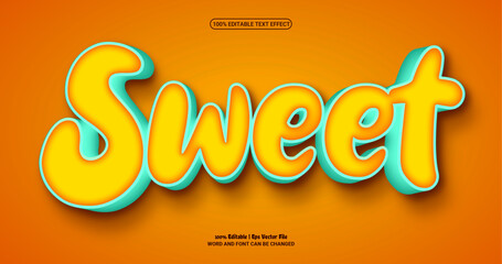 Obraz premium Sweet 3d editable premium vector text effect