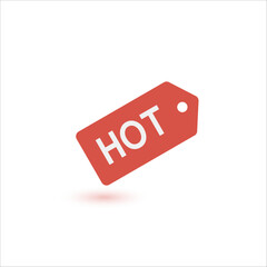 Hot tag. Free product label. Special advertising promotional discount badge. Stock vector illustration isolated on white background.