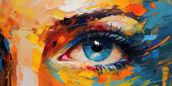 oil painting abstract image of eyes abstract blockade © somchai20162516