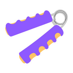 Hand grip strengthener flat illustration