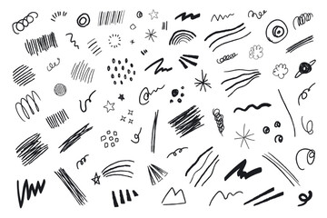 seamless pattern with black doodles, scribbles and squiggle lines, wavy lines - obrazy, fototapety, plakaty
