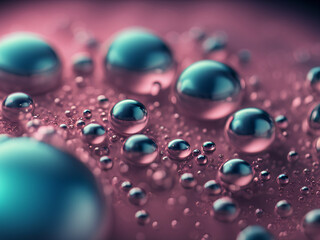 bubbles chemical liquid pink macro. chemical reaction in living organisms harmful to helium and methane in liquid states